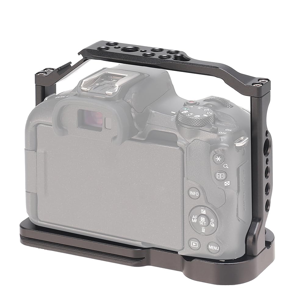 EOS R50 Cage, Hersmay Aluminium Camera Cage for Canon EOS R50 Mirrorless Cameras, Vlogging Video Shooting Filmmaking Rig Stabiliser with 1/4 Inch Attachment and 3/8 Inch Arri Mounting Hole