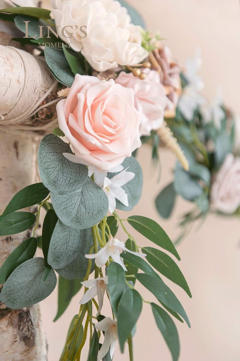 Ling's moment Pack of 2 Wedding Backdrop Arch Decoration Floral Garland