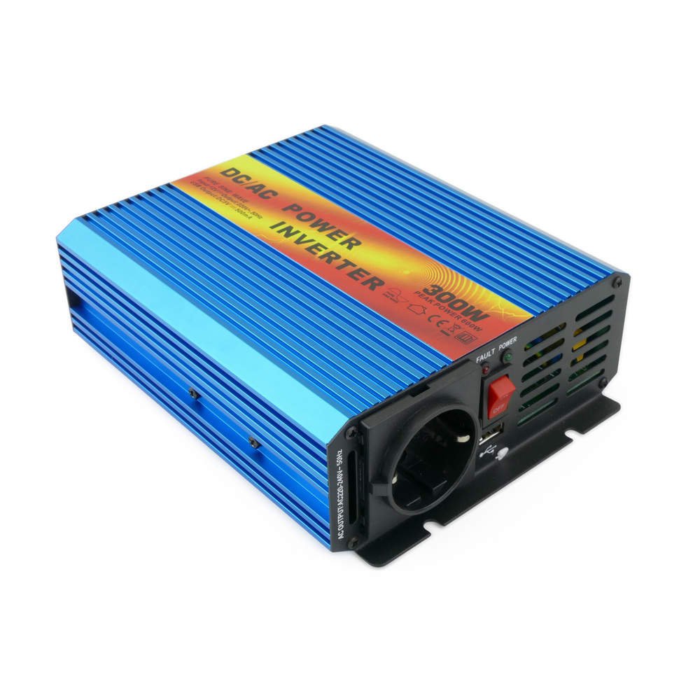 Cablematic Inversor eléctrico de onda pura ~VDC a VAC W USB solar