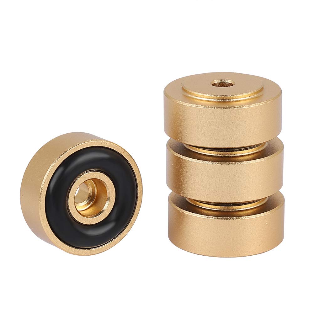 Audio Amplifier Feet, Bewinner 4PCS 20 * 8mm Aluminum Alloy Amplifier Feet for CD Player Audio Speaker Absorb Shock Amplifier Pads Feet Audio Speaker Anti Vibration Feet Pad Stand(Gold)