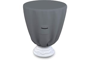 Covers & All Round Bird Bath Cover, Feeder Bowl Well Cover for Winter with Elastic, 12 Oz Waterproof UV & Weather Resistant for Outside Garden Backyard Basin Fountain (24" Diameter x 18" H, Gray)