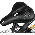 TONBUX Comfortable Bike Seat, Soft Bike Seat Cushion for Men Women Comfort, Breathable Bicycle Seat Replacement Compatible with Peloton, Padded Bicycle Saddle for Mountain MTB BMX Road Exercise Bike