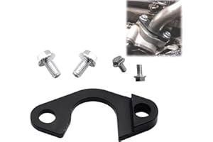 Denpetec Aluminum Oil Pump Pickup, Billet Oil Pump Pickup Girdle Bracket Tube Pipe Hold Down Brace with Screws Compatible for LS Series Engines 1997-2014(Black+Silver)