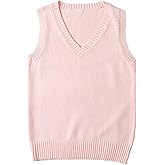 ZUEVI Women's Sweater Vest Classic V Neck Uniform Pullover Knitwear Tops Sleeveless Knitted Sweaters Vests