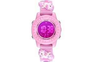 L LAVAREDO Kids Watches Girl Watches Ages 3-12 Sports Waterproof 3D Cute Cartoon Digital 7 Color Lights Wrist Watch for Kids