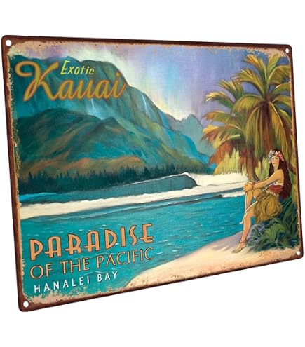 Amazon.com: 8in x 12in Vintage Hawaiian Tin Sign - Aloha Hawaii by