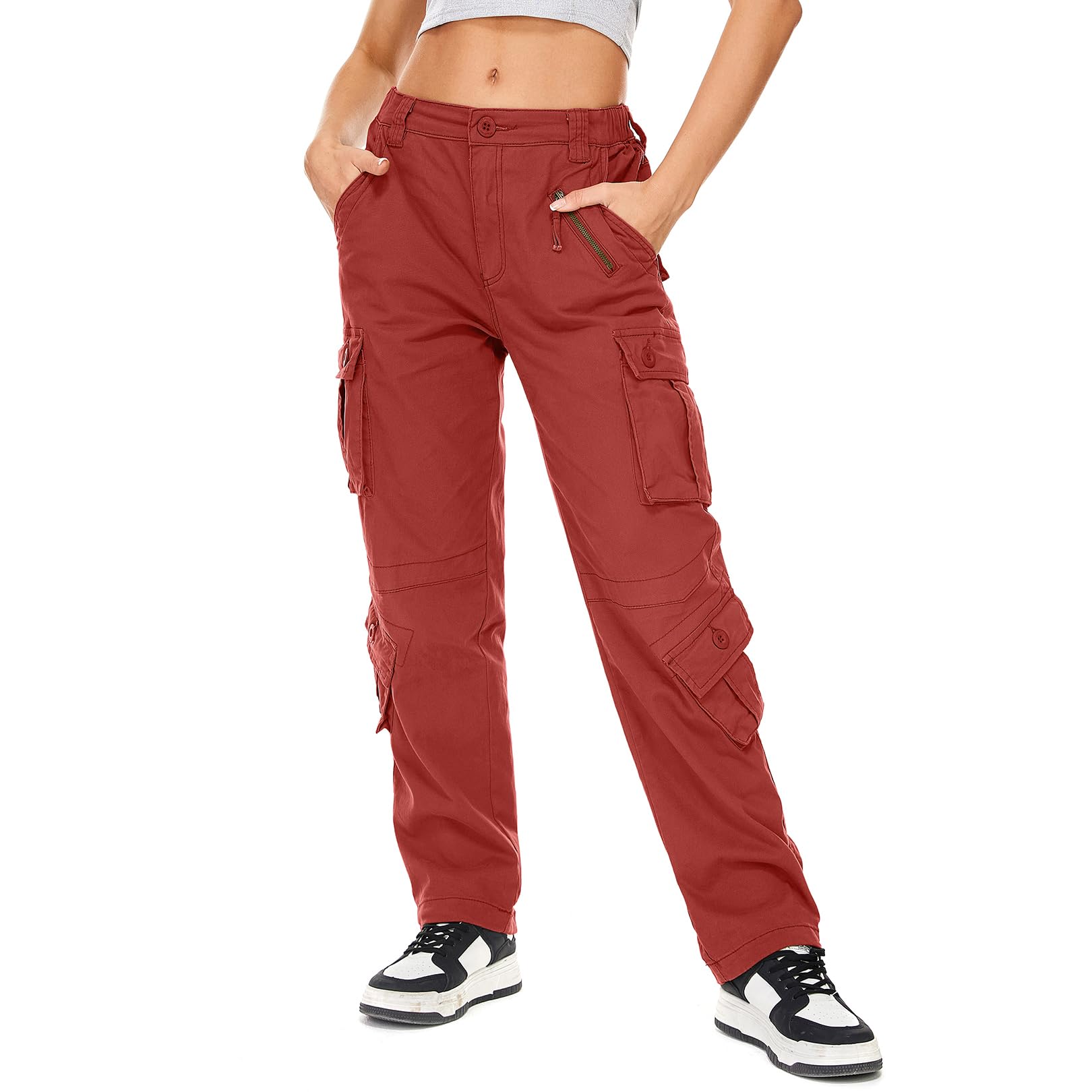 Photo 1 of Alfiudad Womens Cargo Pants with Pockets, Women's Casual Military Army Hiking Combat Tactical Work Pants Trousers