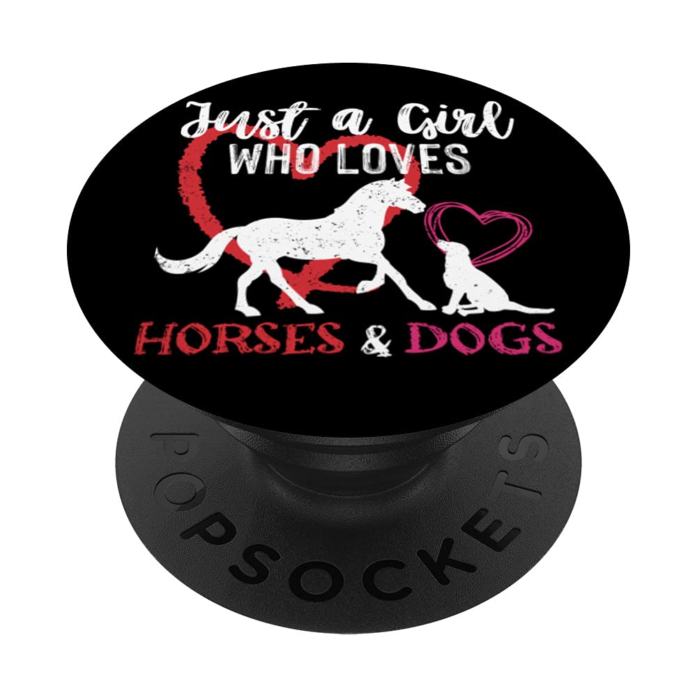Equestrian Women Just A Girl Who Loves Horses And Dogs Horse PopSockets Swappable PopGrip