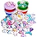TecUnite 60 Pieces Slime Charms with Mermaid Tail Unicorn Dolphin Resin Flatback of Mixed Slime Beads for Ornament Scrapbook DIY Crafts
