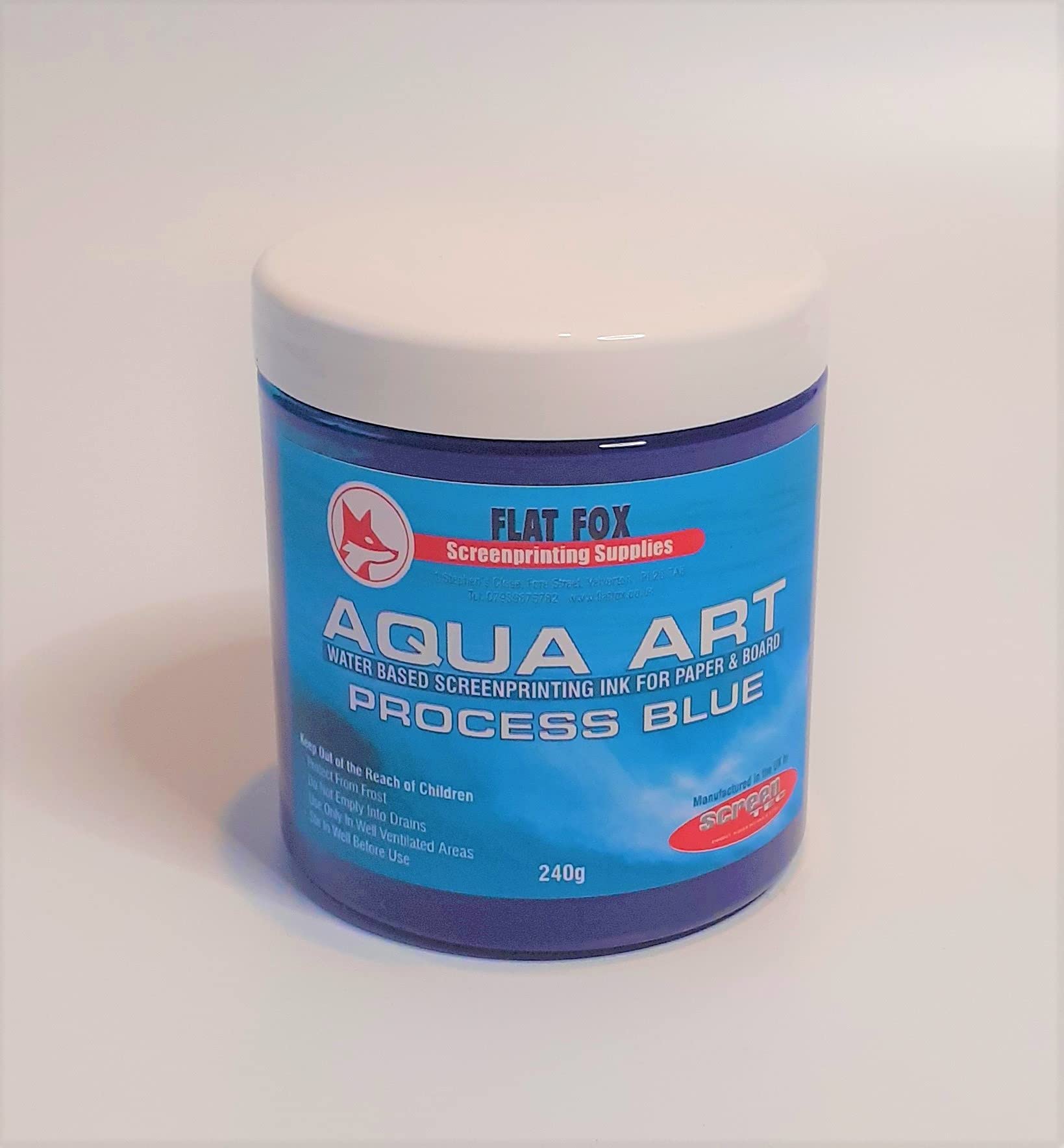 Aqua Art Screen Printing Ink for Paper and Card (240g, Process Blue)