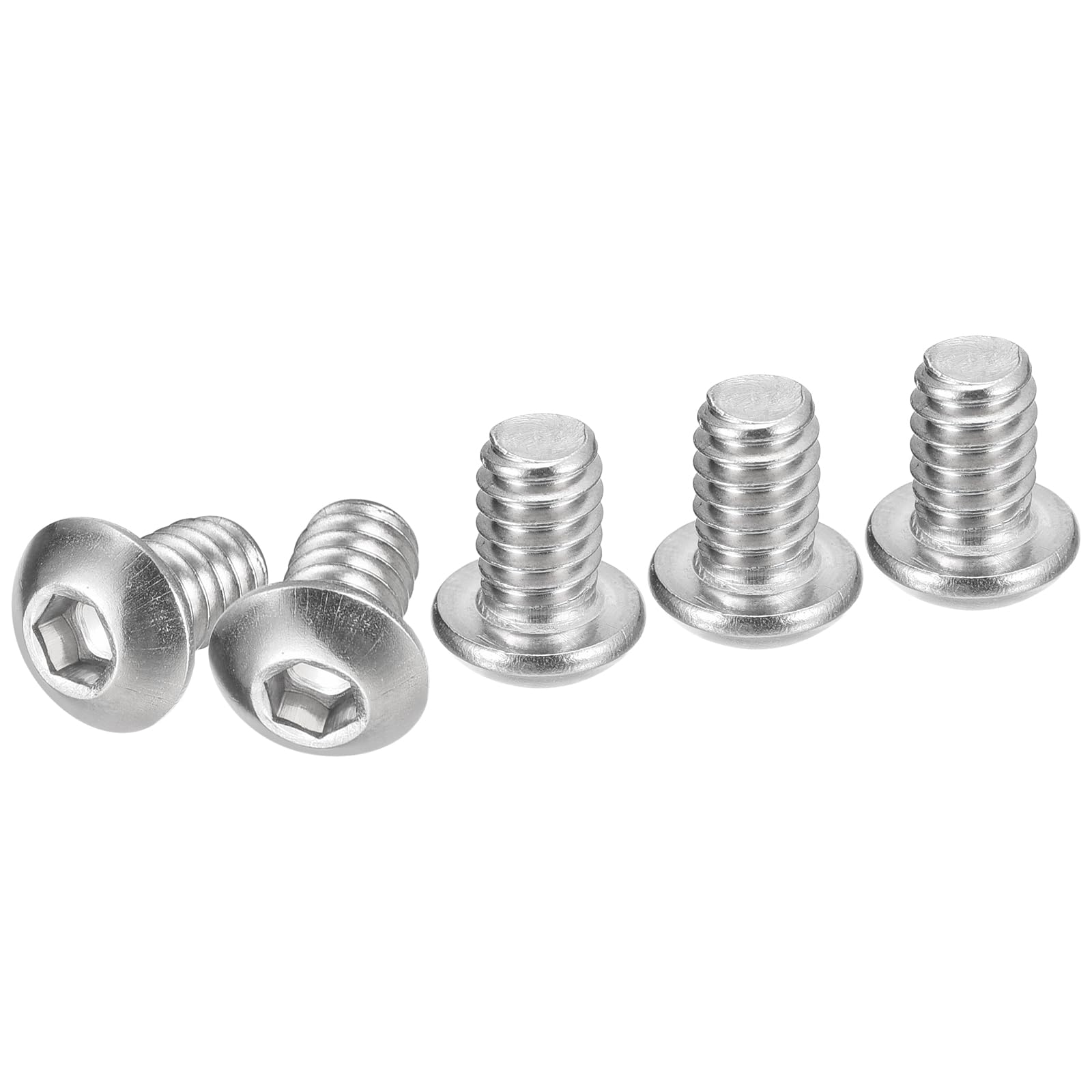 DTGN 1/4-20x3/8" Button Head Socket Cap Screws - 100Pack - Good for Machine - 304 Stainless Steel 18/8 - Hex Drive Full Thread UNC Fasteners — image 1