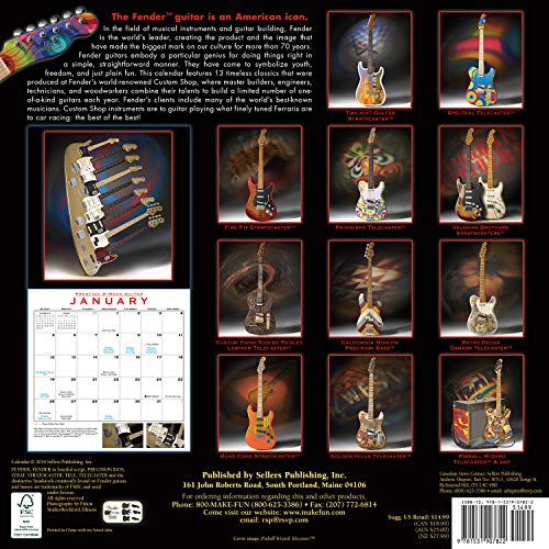 Fender Custom Shop Guitar 2020 Wall Calendar - Thumbnail 3