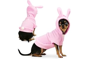 Frienperro Dog Clothes for Small Dogs Girl Boy, Cotton Small Dog Hoodie, Easter Rabbit Dog Costume, Frenchie French Bulldog Clothes, Puppy Winter Warm Sweater Sweatshirt Coat Small
