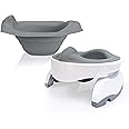 Potette Plus Premium Potty Value Pack: Kalencom 2in1 Potette Plus Premium Portable Potty and Premium Reusable Collapsible Liner for Home Use (White/Gray)