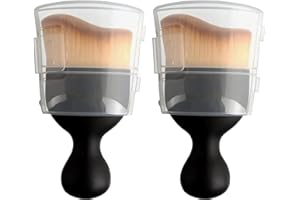 VinZolyn 2 Pcs Automotive Interior Dusting Bush, Car Detailing Brush, Cleaning Tools, Soft Brush, Dashboard, Air Conditioning, Electronics, Handmade Model, Various Products Clean (Brown)