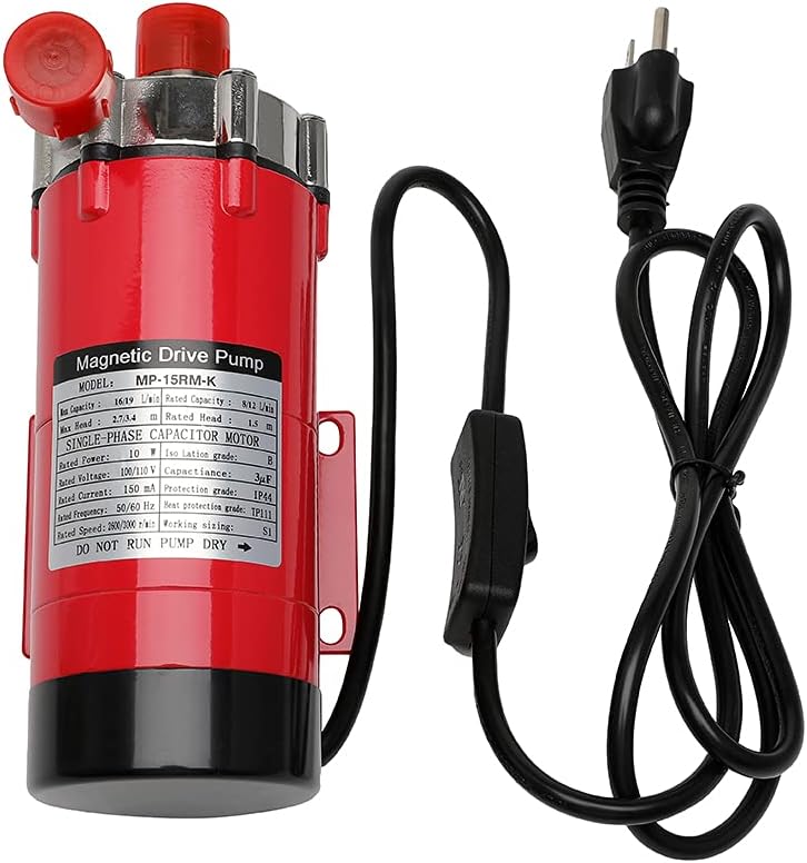 HARPOON Home Brewing Pump, MP- 15RM Magnetic Beer Water Pump,Stainless Steel 304 Food Grade, High Temperature Resistance with CE Certification, 110V US Plug, 1/2