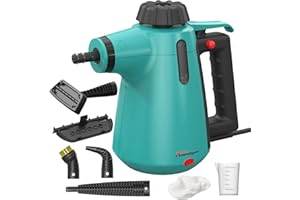 AMBITELLIGENCE Handheld Steam Cleaner for Home Use, Steamer for Cleaning with Lock Button and 7 Accessory Kit Handheld Pressurized Steamer for Sofa, Bathroom, Car, Floor, Kitchen, Portable Natural Steam Cleaner