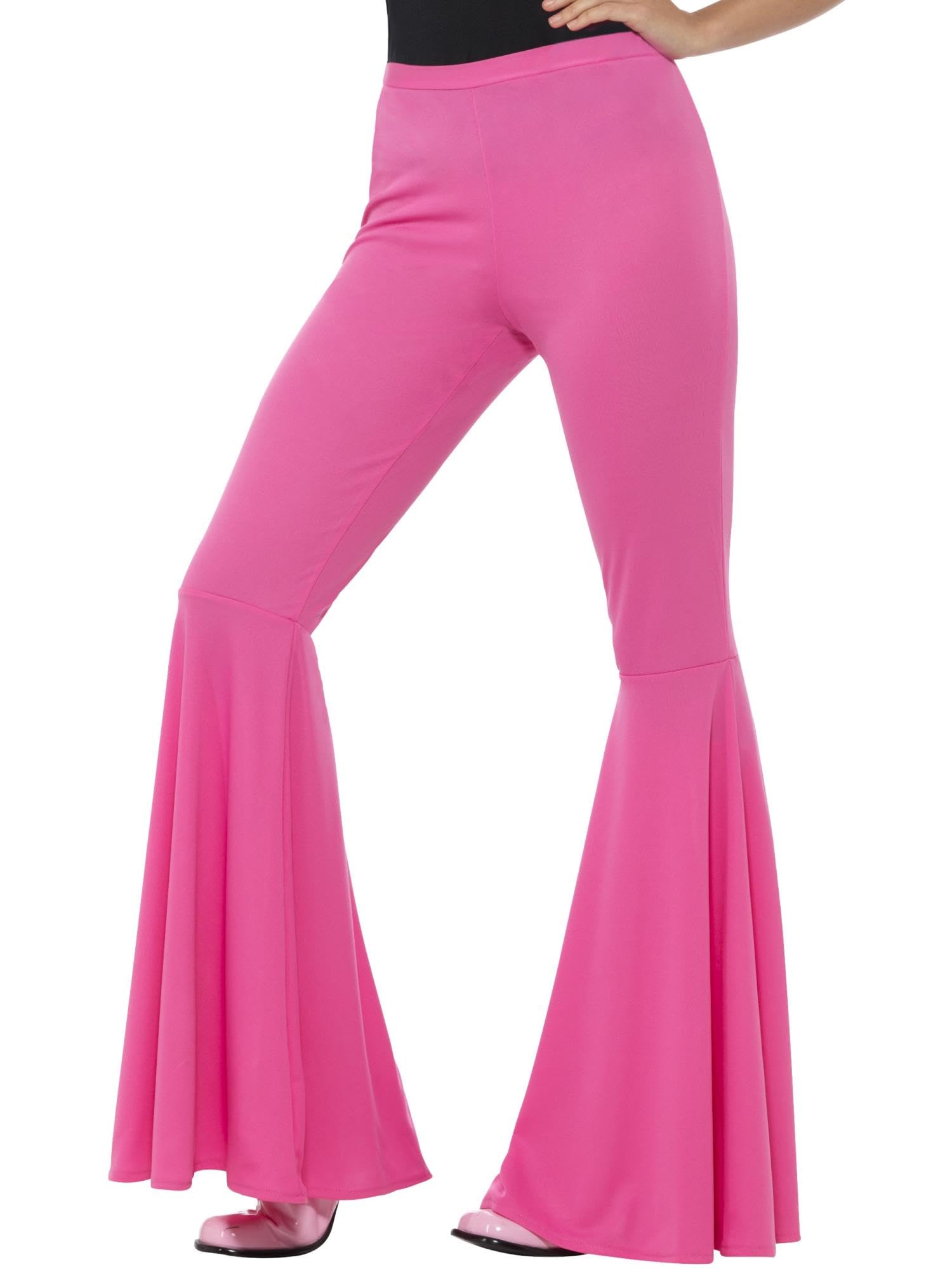 Smiffys Flared Trousers, Ladies, Pink, 1960's Groovy Fancy Dress, 1960s Dress Up Costumes