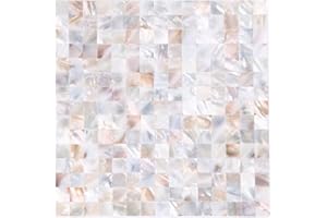 Reovatile 10 - Sheet Pearl Shells Tile Peel and Stick Backsplash, Self Adhesive Wall Tile for Kitchen, Bathroom, Bedroom (11.8"X11.8", Colorful Nature)