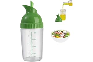 Salad Dressing Shaker 200ml Clear Salad Dressing Mixer Bottle Salad Dressing Bottle with Scale and Pour Spout Big Openning Sa