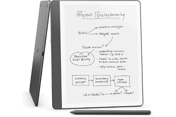 Amazon Kindle Scribe (16GB) - Your notes, documents and books, all in one place. With built-in AI notebook summarization. Includes Premium Pen - Tungsten