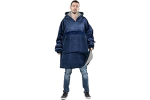Tirrinia Oversized Hoodie Blanket Sweatshirt Comfortable Sherpa Giant Pullover Reversible Wearable Blankets for Adults Men Women Teenagers Kids Wife Girlfriend