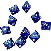 D8 Polyhedral Dice Set for Party Table Board Games - 8-Sided Dice