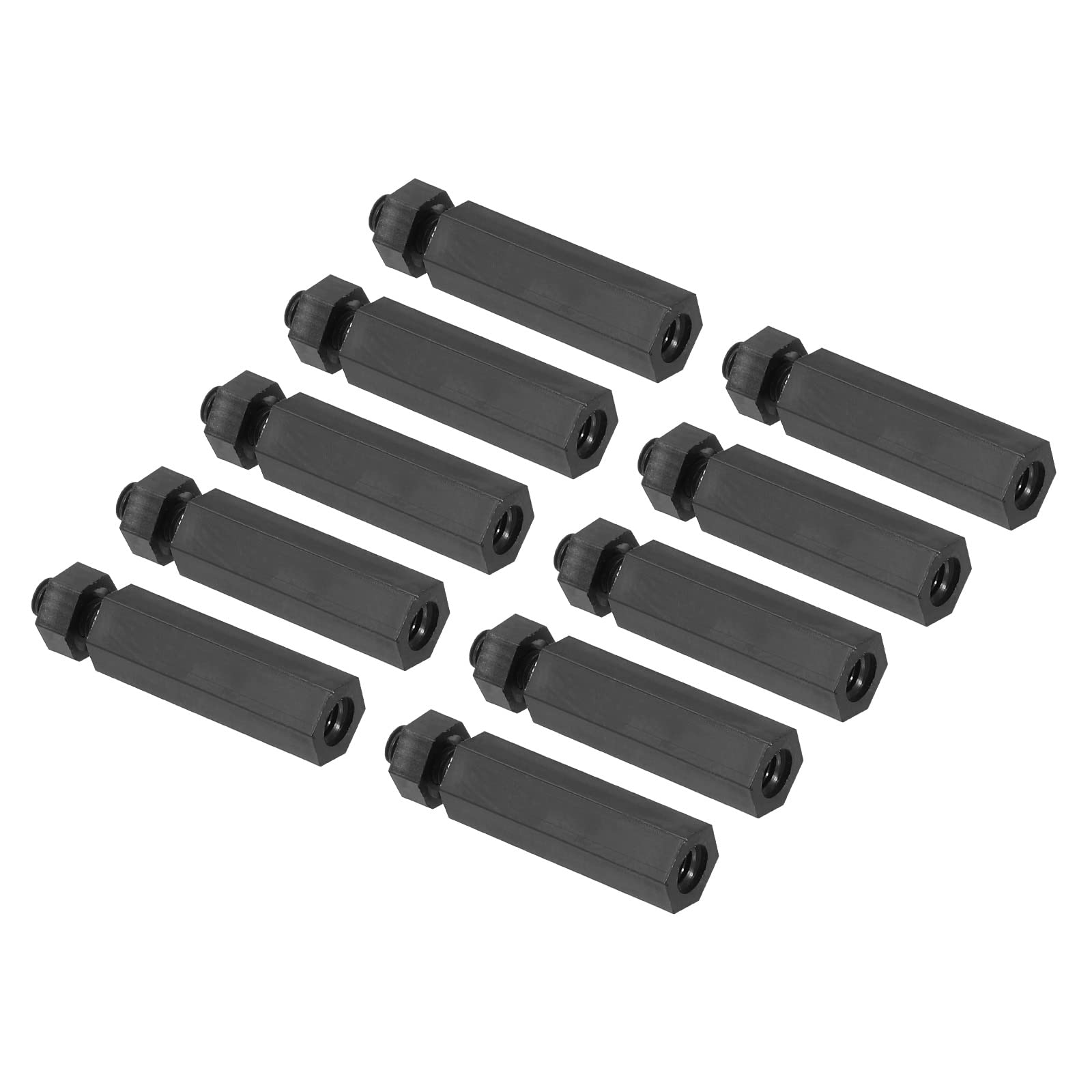 PATIKIL M3 Nylon Hex Standoff Screws Nuts, 1Set/100Pack PCB Male Female Threaded Kit for Motherboards, Computer Cases, Circuit Boards, Electronics (18mm+5mm, Black)