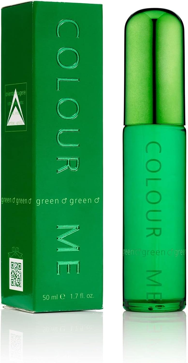 COLOUR ME Green Perfume for Men. Eau de Parfums 50ml, Luxury Fragrance, Mens Aftershave
