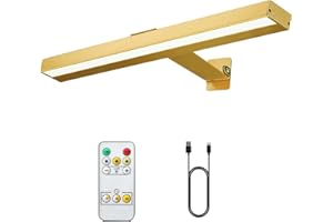 VIGMOJ Rechargeable Picture Light,16in Metal Wireless Art Light Display Lamp with Remote,Dimmable and Timer Picture Lights for Paintings,3 Modes,Dartboard Light for Frame Picture Gallery Portrait