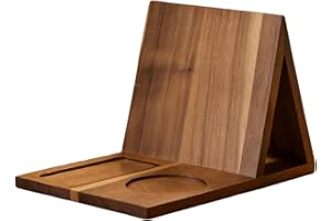 Book Valet - with Cup Phone Slot Display Rest - Wood Triangle Book Holder Stand- Bible Stand Holder Books Valet | for Home De