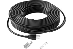 VEVOR Self-Regulating Pipe Heating Cable, 100FT 5W/FT Heat Tape for Pipes, Roof Snow Melting De-Icing, Gutter and Pipe Freeze