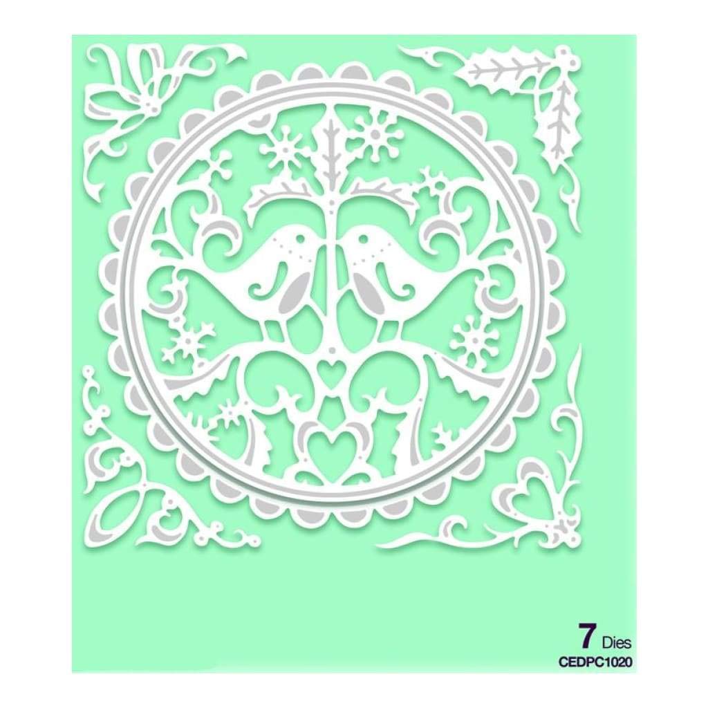 PaperCuts Paper Cuts Collection Turtle Doves Craft Die, Metal, Silver, 19 x 15 x 0.8 cm