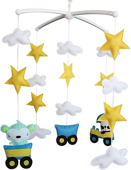 Mobile Musical Mignon Pour Bebe Avec Cloche Et Musique Douce Voyage En Voiture Amazon Fr Bebes Puericulture