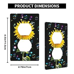 Pznen Black Sunflowers Outlet Covers Watercolor