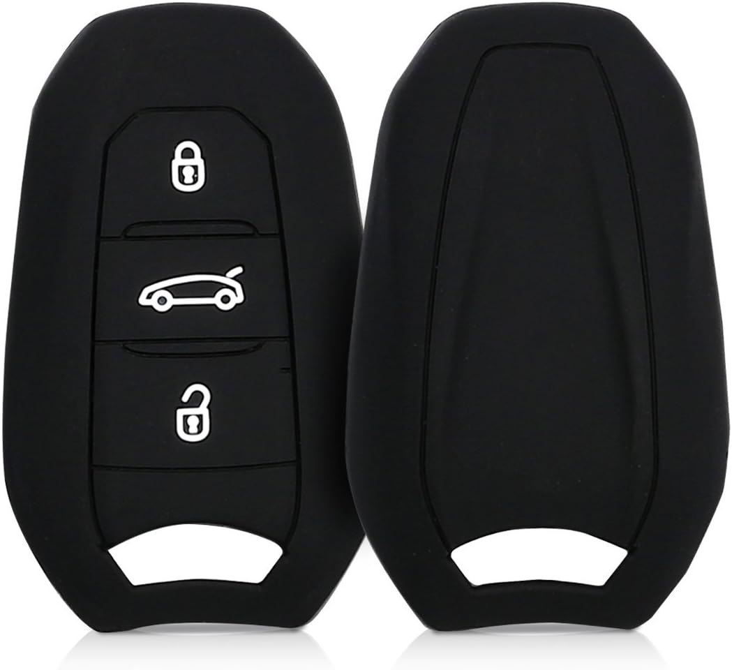kwmobile Key Cover Compatible with Peugeot Citroen 3 Button Car Key Smart Key (only Keyless Go)