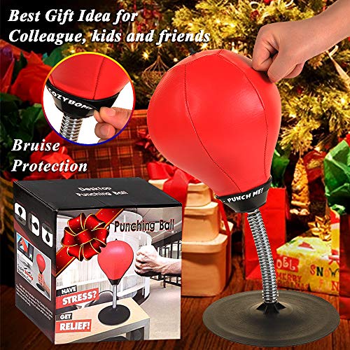 Desktop Punching Bag, [Upgrade, Flexibility] Boxing Bag Speed Balls Boxing High-Performance Spring Chassis & Strong Suction Christmas Thanksgiving Gifts for Kids, Teenagers, Adult