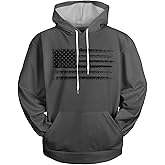 H HYFOL Graphic Hoodies for Men USA Flag American Patriotic Long Sleeve Pocket Pullover Sweatshirts