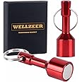 WELLZEER Keychain Magnet for Testing Brass,N52 Red Pocket Magnets for Purse with Strong Magnetic Rare Earth Neodymium,Gold,Silver, Jewelry, Metals Test Magnet and Hanging Keys Holder D15mm