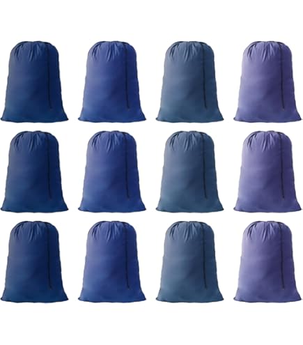 Bolsa De Lavandería Extra Grande Azul - 70x70x101 Cm, Poliéster Resistente, Con Cordón, Marca MIP