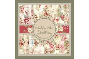 Shabby Chic Christmas Scrapbook Paper: Vintage Floral Xmas Tartan Craft Paper Pad For Scrapbooking, Mixed Media, Decoupage, J
