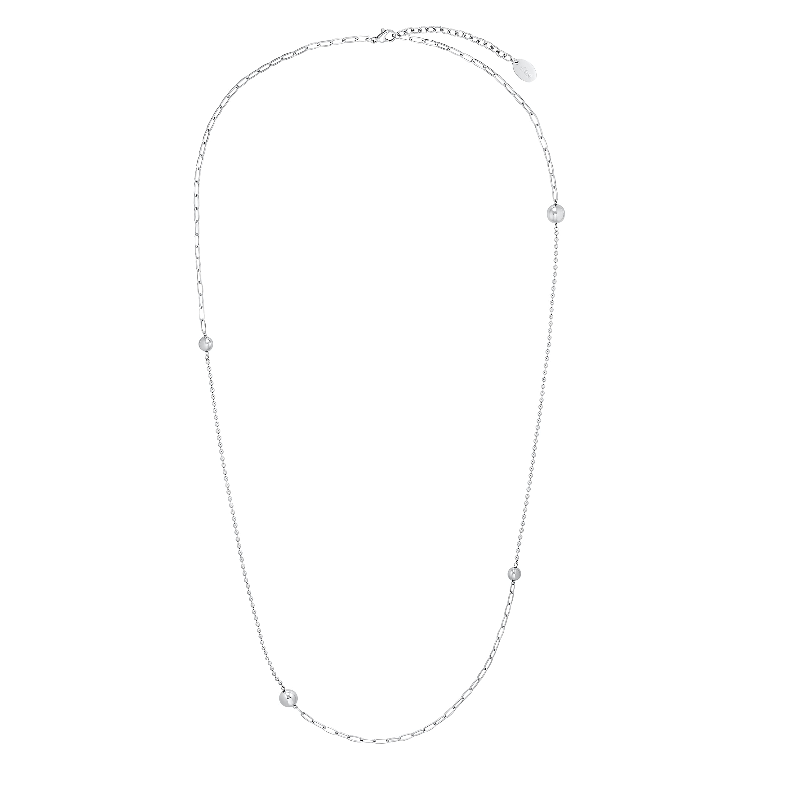 s.Oliver , Women’s Stainless Steel Not a gem Chain Necklace, Silver, 72+5-2031477