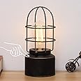 FAGUANGAO 𝙄𝙣𝙙𝙪𝙨𝙩𝙧𝙞𝙖𝙡 𝙏𝙖𝙗𝙡𝙚 𝙇𝙖𝙢𝙥,Small Touch Control 3 Way Dimmable Edison Lamp with Vintage Iron Cage,Rustic Nightstand E26 Desk Lamp for Bedroom,Office(LED Bulb Included)