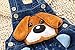 Kidscool Baby Summer Cotton Denim 3D Cartoon Yellow Dog Soft Short Overalls