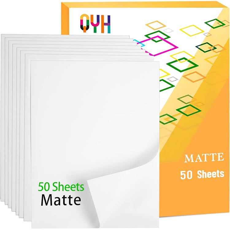 Amazon.com : Royal Elements Printable Vinyl for Inkjet Printers - 10  Waterproof Sheets - Dishwasher Safe : Office Products