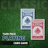 1ABOVE Twin Pack Playing Cards Red Blue Plastic Coated Durable view 2