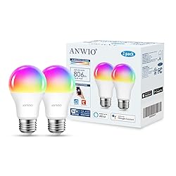 ANWIO 2-Pack Smart Light Bulbs 8.5W