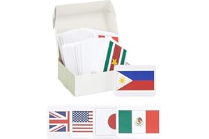 BLUE PANDA 205 Countries of The World Flags Flash Cards for Education - Kids Geography Country Flashcards with Continent and Capital (2.5 x 3.5 in)