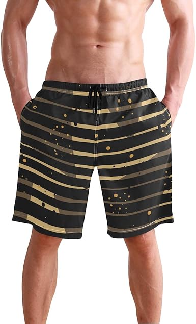 mens striped swim trunks