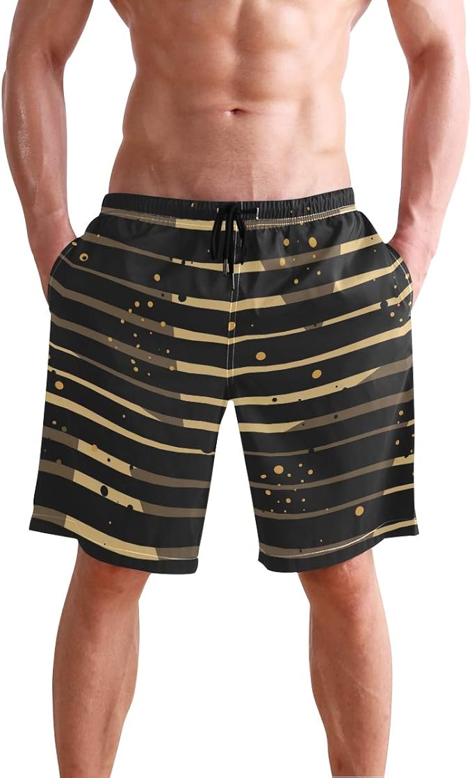 Mens Swim Trunks Quick Dry The Stars and The Stripes Beach Board Shorts Bathing Suits with Pockets
